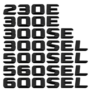全新改裝數字字母黑色和銀色 230E 300E 300SE 300SEL 500SEL 560SEL 600SEL 金屬