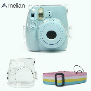 Arnelian Crystal 透明保護套保護袋肩帶適用於 Fuji Fujifilm Instax 相機 Mini