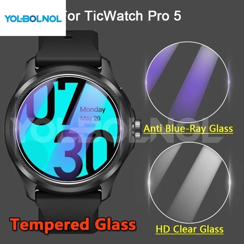 9H鑽石鋼化玻璃適用於TicWatch Pro 5 3 Ultra GPS手錶 2.5D高清防刮 防紫光護眼防爆保護貼