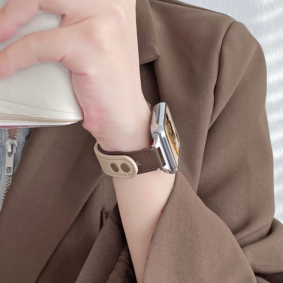 真皮金屬扣錶帶 小米手環 8Pro 適用紅米手錶4錶帶 秋冬皮質運動女款錶帶