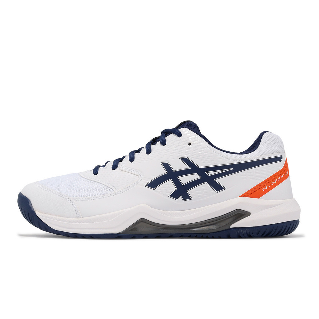 Asics 網球鞋 GEL-Dedicate 8 白 深藍 橘 低筒 亞瑟士 男鞋【ACS】 1041A408102