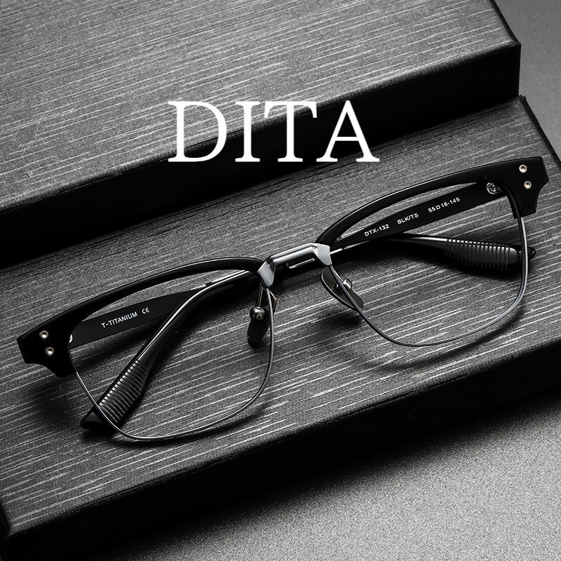 【Ti鈦眼鏡】純鈦眼鏡框 Dita眉毛眼鏡框 新款DTX132日本純手工眼鏡架商務 近視光學眼鏡