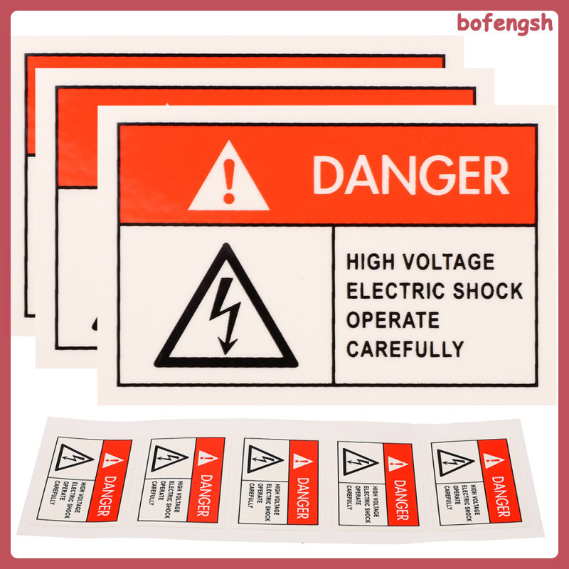 Bofengsh 電擊標籤警告危險標誌高壓警告防電貼紙