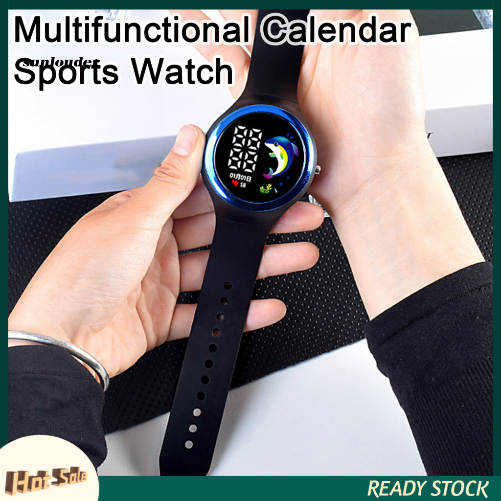 Sl 全日曆每週顯示手錶精確計時 Led 手錶防水兒童 Led 數字運動手錶時尚電子時鐘男孩女孩