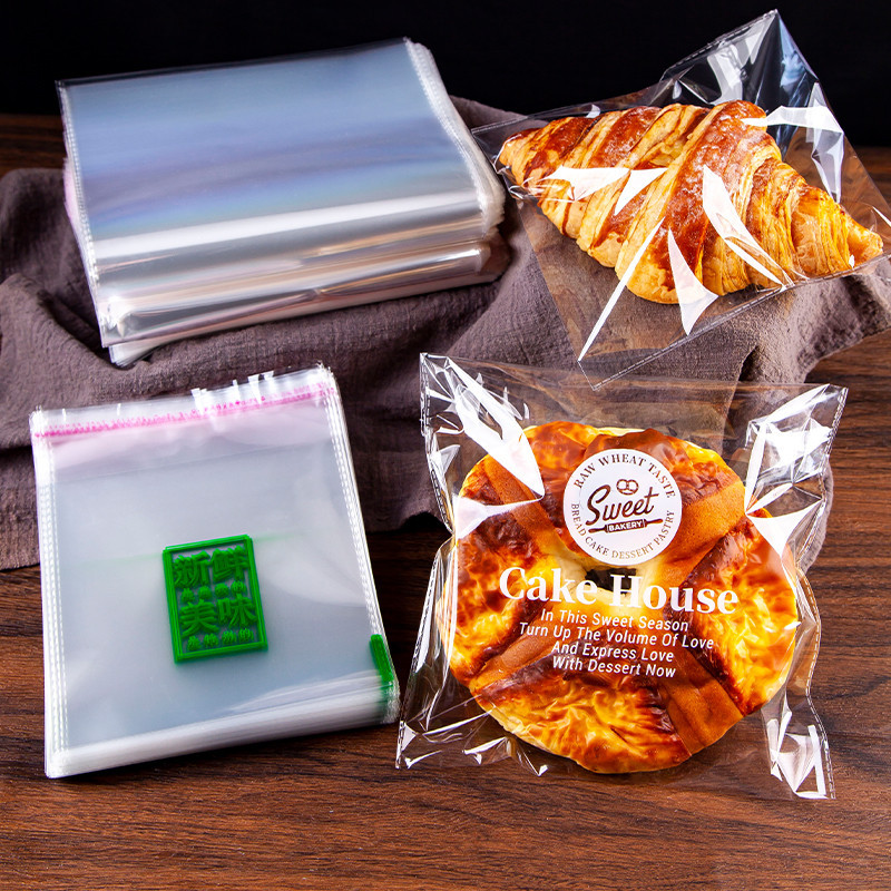 烘焙包裝 透明自粘袋 現烤鹼水面包包裝袋 自封袋 甜甜圈貝果食品打包袋子