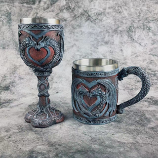 高腳杯中世紀龍與地下城杯子創意歐式復古杯美式啤酒杯馬克杯