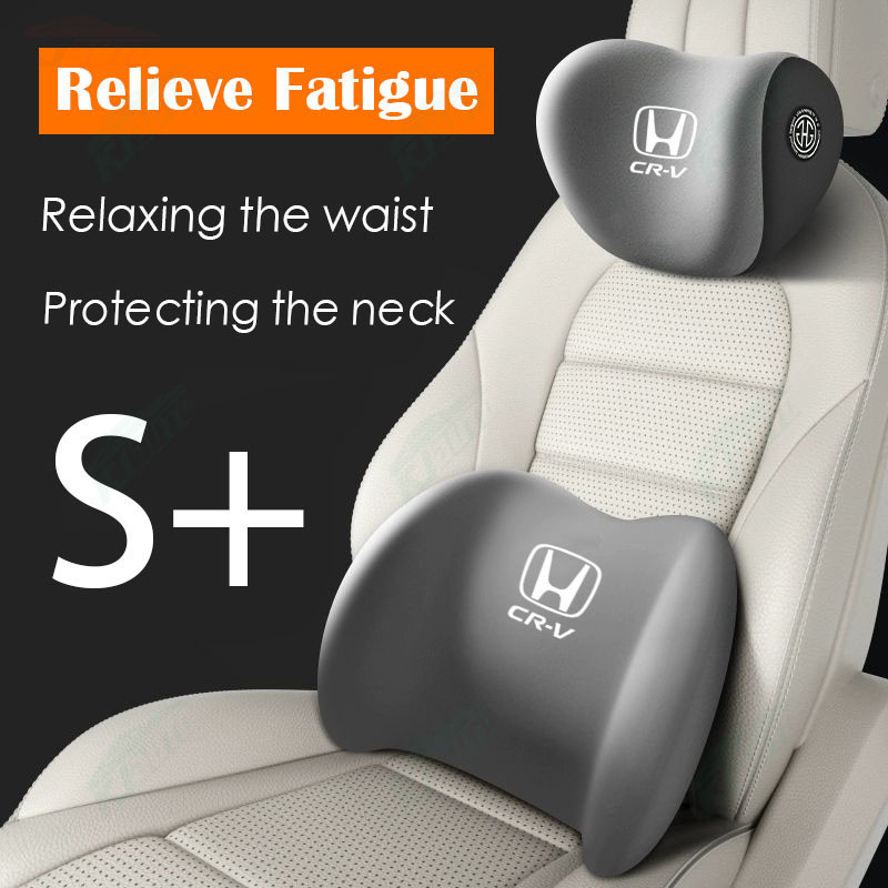 [頭枕和腰枕] Honda CRV CR-V 緩解疲勞 - 保護頸部和肩部 - 記憶泡沫核心 - 終極駕駛伴侶