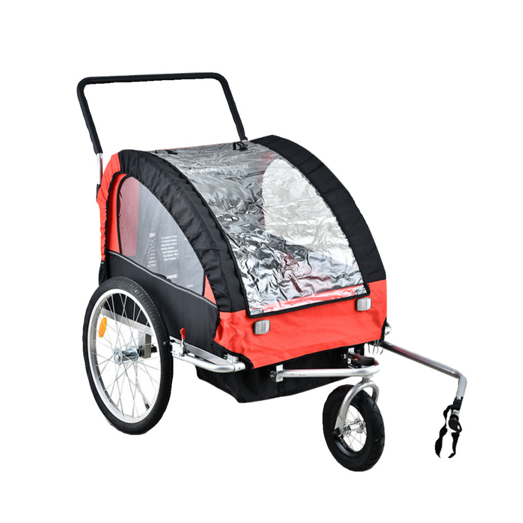 【開立發票】免運 親子自行車拖車 多功能戶外 兒童可摺疊 嬰兒雙人推車 萬向輪可拖可推