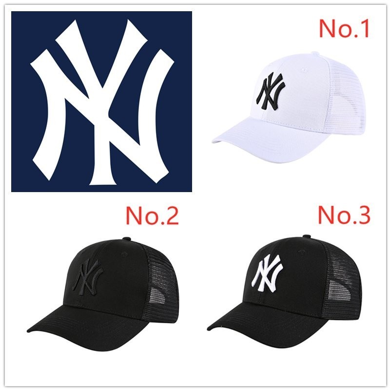 Mlb NY 韓國紐約洋基隊網眼棒球帽透氣帽太陽帽夏季潮帽 ddOr