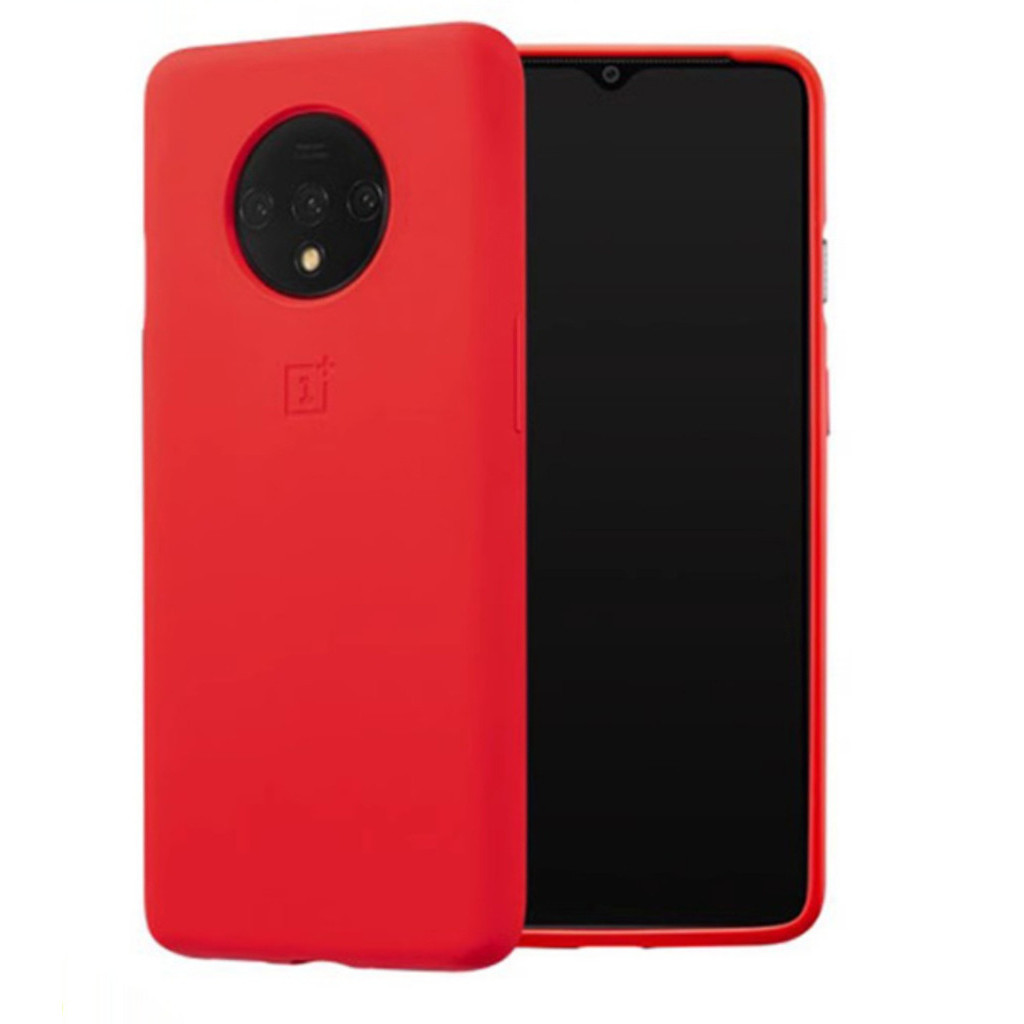 OnePlus 7T矽膠保護殼手機殼防摔紅原裝官方正品Oneplus7t後殼