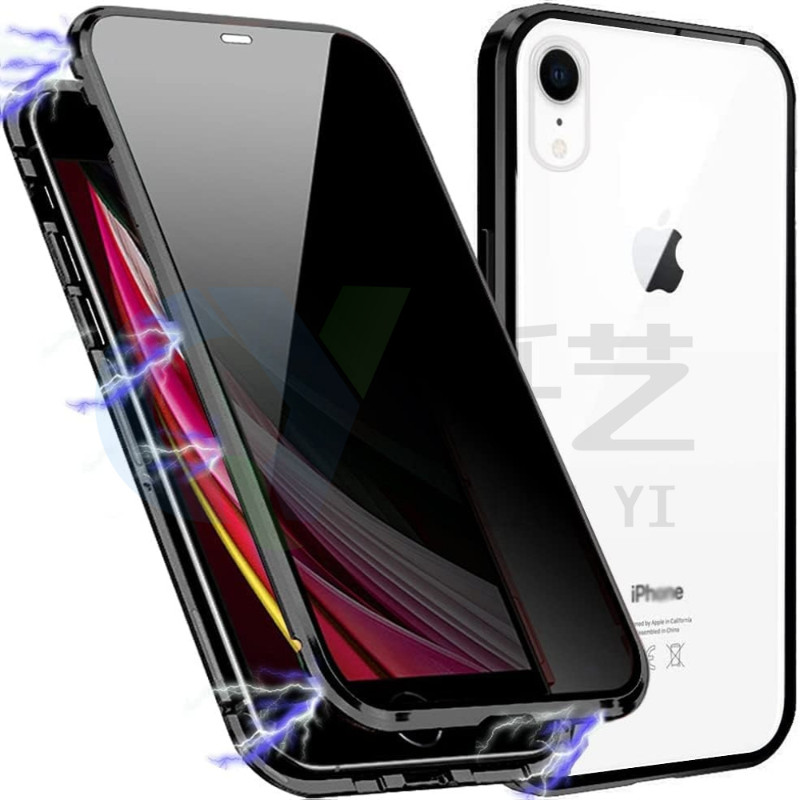 萬磁王金屬磁吸殼 適用iphone XS Max XR手機殼 蘋果7/8 plus 雙面玻璃防窺X防摔保護殼