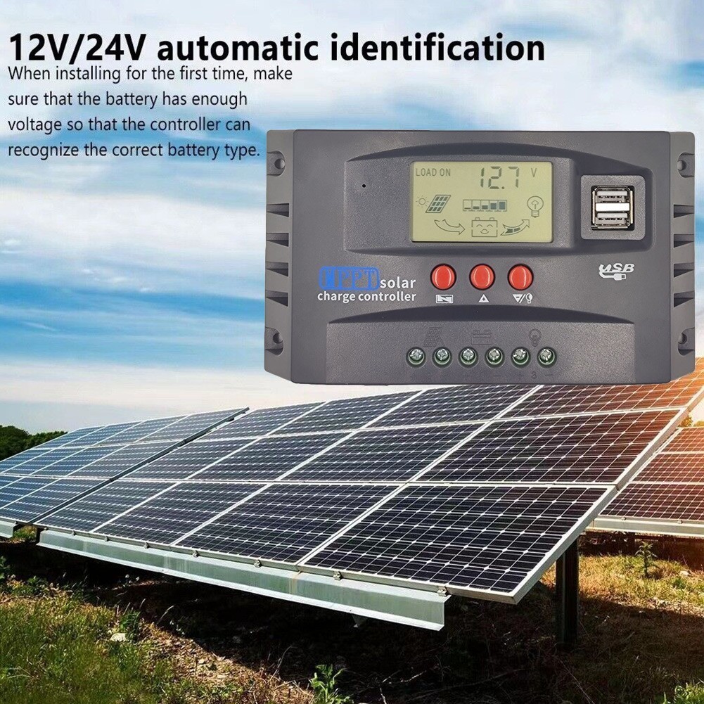 虧本賣⚡ Mppt 30-100A 太陽能電池板穩壓器電池充電控制器 12V/24V LCD