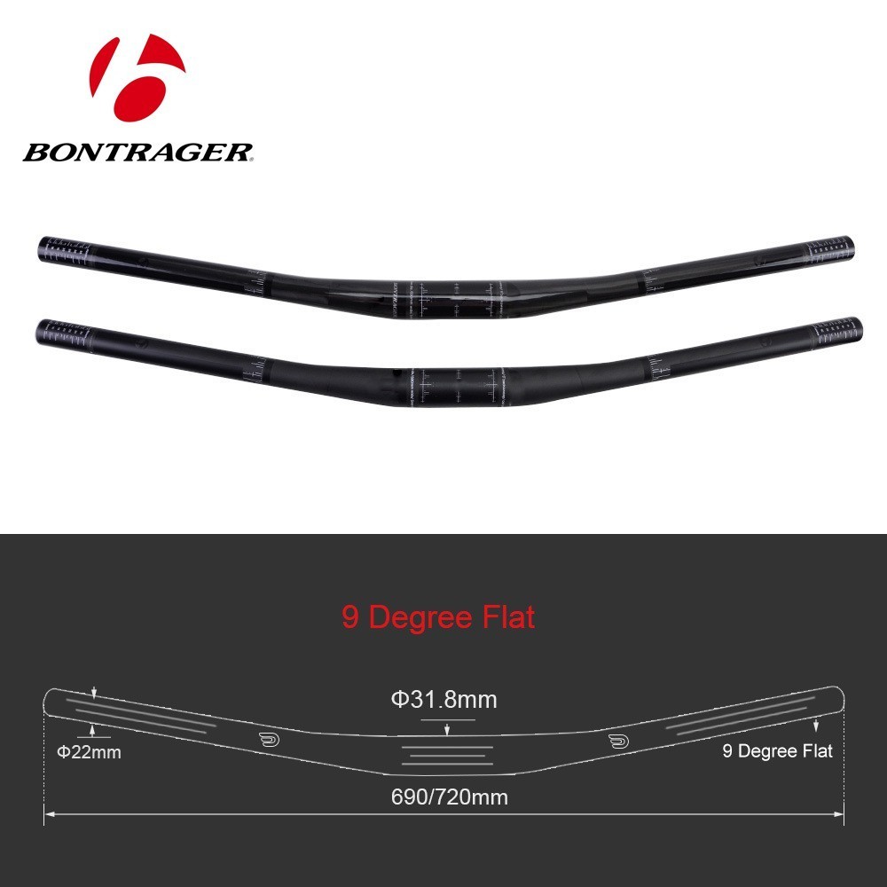 Bontrager山地自行式全碳纖維自行車車把9度大彎直自行車車把ud花紋690/720mm 31.8mm