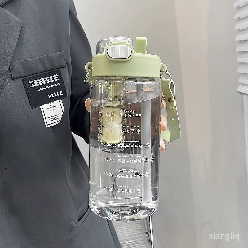 水杯女生夏季韓系高顏值大容量有蓋隨手便攜新款學生吸管塑膠杯子