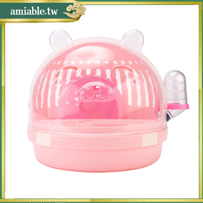 Ami 倉鼠籠,帶透明蓋的倉鼠籠,手持設計,松鼠用水瓶小動物籠,