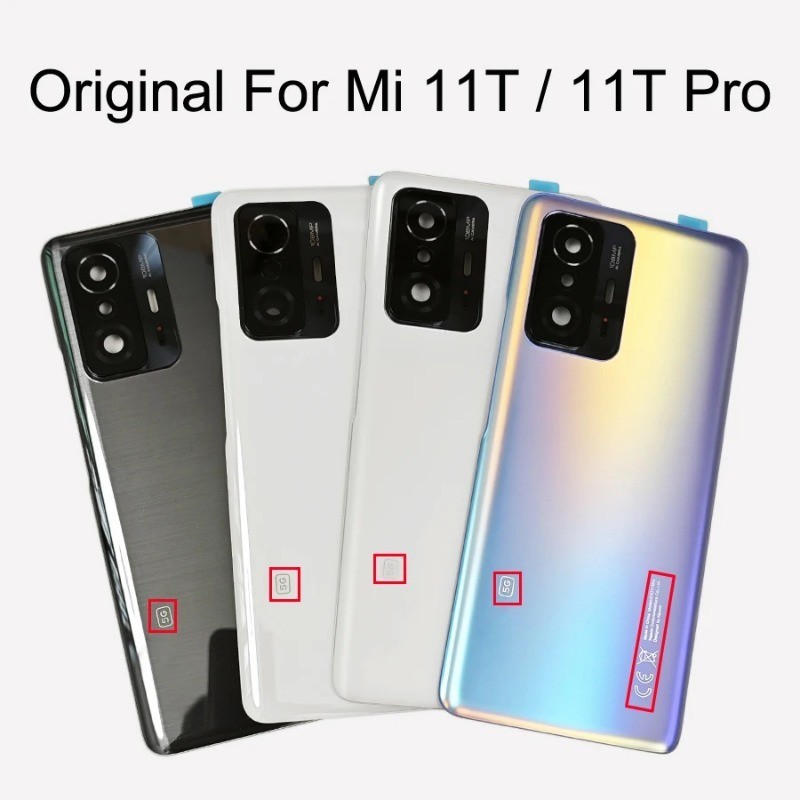 XIAOMI 100% 原裝玻璃後蓋適用於小米 11T 5G / 11T Pro 5G 電池蓋門後殼後殼更換部件 + 相