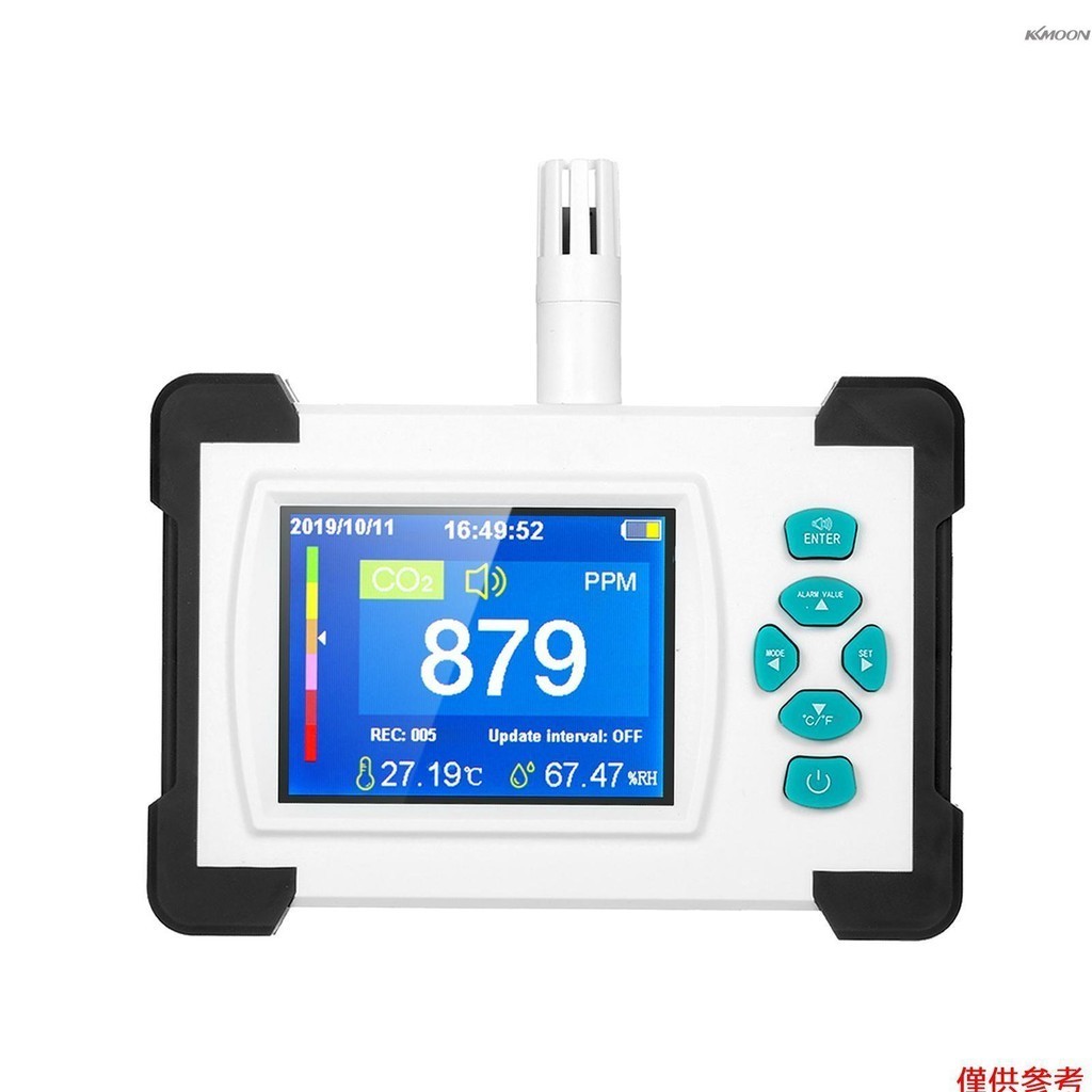 二氧化碳檢測器,帶可充電電池便攜式 CO2 儀表測試儀,用於二氧化碳空氣質量檢測器 CO2 儀表監視器,帶存儲盒