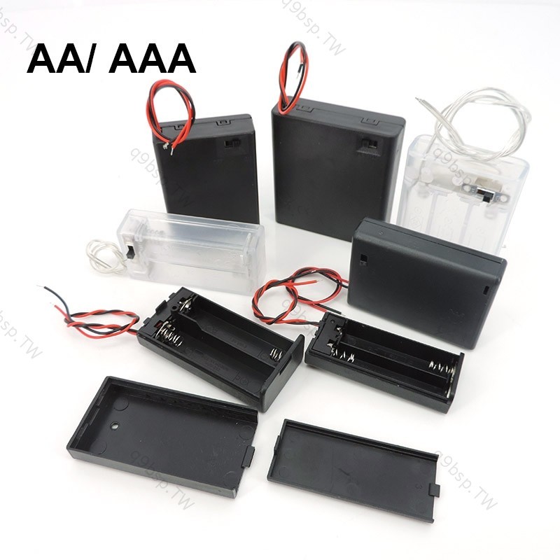 5 件 2/3/4 槽 AA AAA 電池座 1.5V/3V/4.5V/6V AA 電池盒帶引線開/關開關螺絲蓋盒後蓋