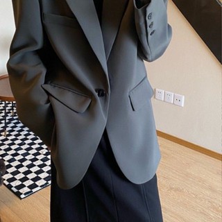 灰色西裝外套女韓系秋季外套小個子新款高級感西裝