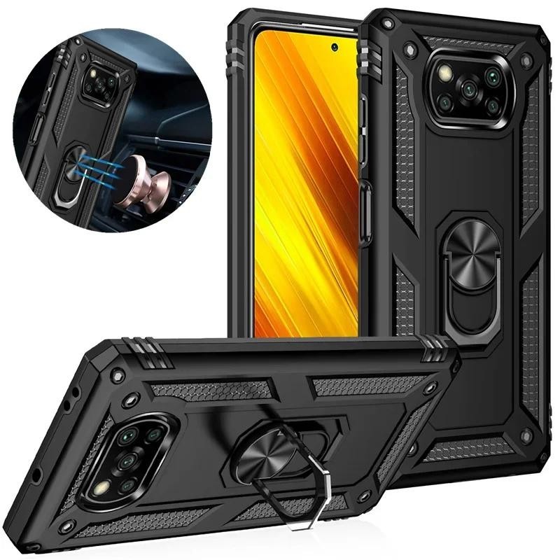 XIAOMI 適用於小米 Pocophone Poco X3 GT 手機殼防震裝甲支架車環手機殼適用於 Poco F3