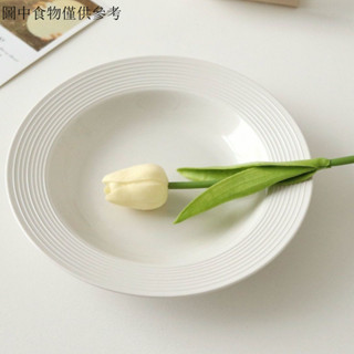盤子ins高顔值家用陶瓷盤螺紋盤子草帽碗餐具套裝西餐盤意麵盤麵