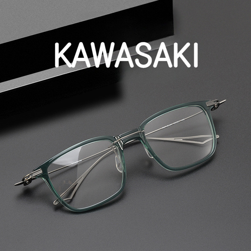 【TOTU眼鏡】金屬框眼鏡 刀鋒戰士同款 純鈦眼鏡框 川崎和男Kawasaki ACT-Eiagt板材方形全框復古男女士