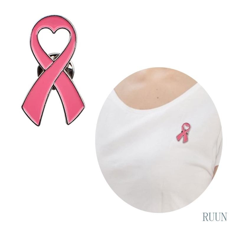 [RUU] 10 件心形胸針裝飾胸針徽章別針乳腺癌意識翻領別針粉紅絲帶胸針