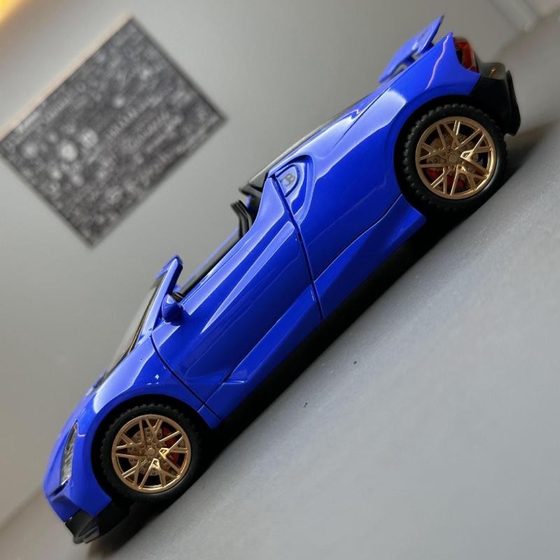 模型車 1:32 布加迪 Misstral 米斯特拉爾 敞篷跑車 聲光玩具車 回力車玩具 合金模型 生日禮物 擺件