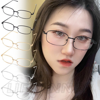 平光眼鏡 - 復古、時尚、Y2K - 女士男士 - 無化妝裝飾玻璃 - 防藍光、護眼 - 金屬方形框架眼鏡