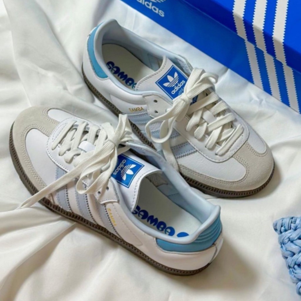 特價 Adidas Originals Samba OG 板鞋 水藍 天空藍 男女鞋 ID2055