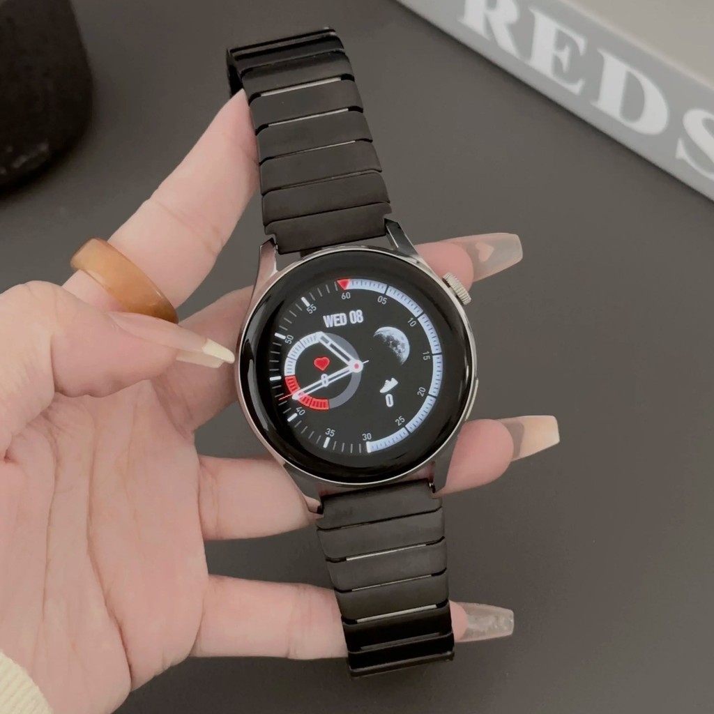 豪華 22 毫米鋼錶帶適用於三星 Galaxy Watch 3 45 毫米 22 毫米適用於華為 GT3 GT2 金屬商