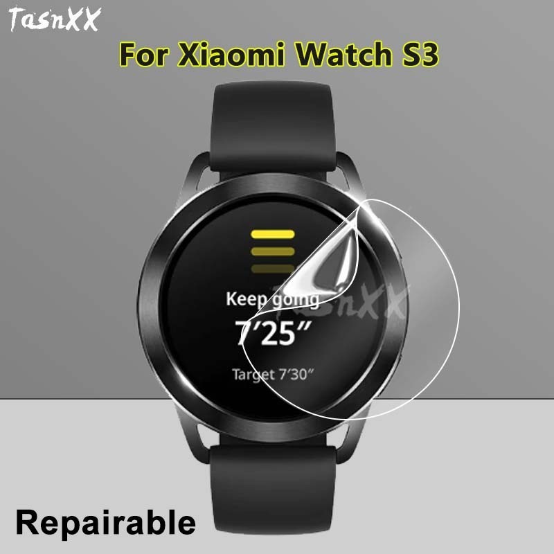 【3片裝】適用於Xiaomi Watch 小米手錶 S3 高清透明水凝軟膜 非滿版防爆可修復型 超薄隱形保護貼膜