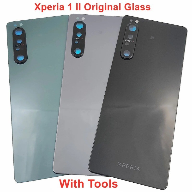 大猩猩玻璃適用於索尼 Xperia 1 II 100% 原裝全新電池蓋硬後門後殼外殼 + 相機鏡頭 + 粘合劑