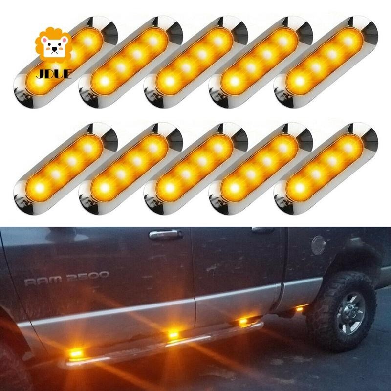 10x 琥珀色 LED 拖車卡車側標誌燈 4LED 間隙 RV 露營車 12V-24V
