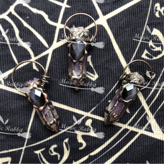 Wicca儀式 天然質感紫晶簇天然水晶原石吊墜 魔法儀式用品