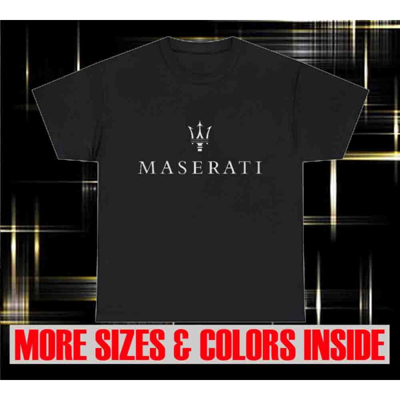 熱賣 全新 瑪莎拉蒂賽車 汽車標誌 男式 T恤 有趣 男女通用 短袖 休閒百搭