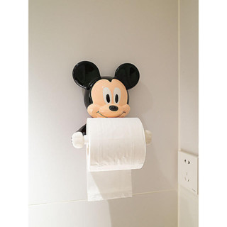🔥現貨🔥卡通米奇卷紙器創意衛生間浴室置物架免打孔廁紙掛壁式陶瓷卷紙架
