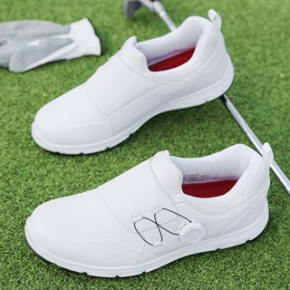 【好品質】運動鞋 高爾夫球鞋 韓版透氣款高爾夫球鞋男旋轉鈕扣設計穿脫固定釘防水輕量golf球鞋