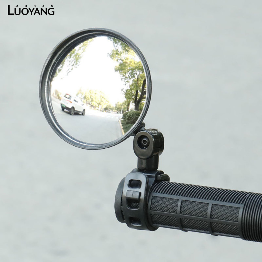 洛陽牡丹 95/75/50mm凸面鏡 腳踏車後照鏡 前把綁帶固定亞克力鏡面騎行反光鏡