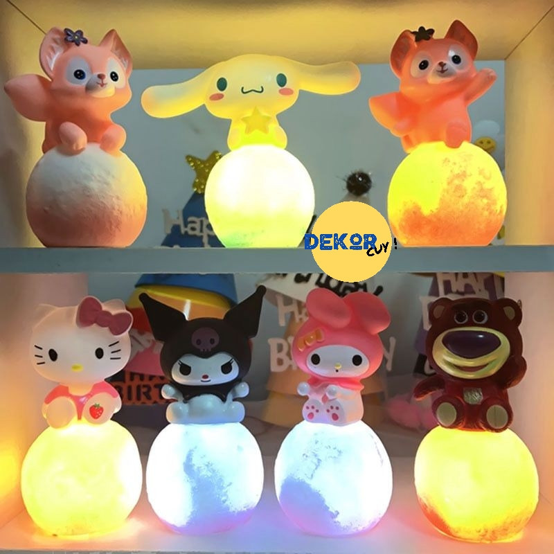 三麗鷗主題蛋糕 TOPPER LED 燈肉桂色 kuromi hello kitty 旋律兒童生日蛋糕裝飾禮籃嬰兒店糕點