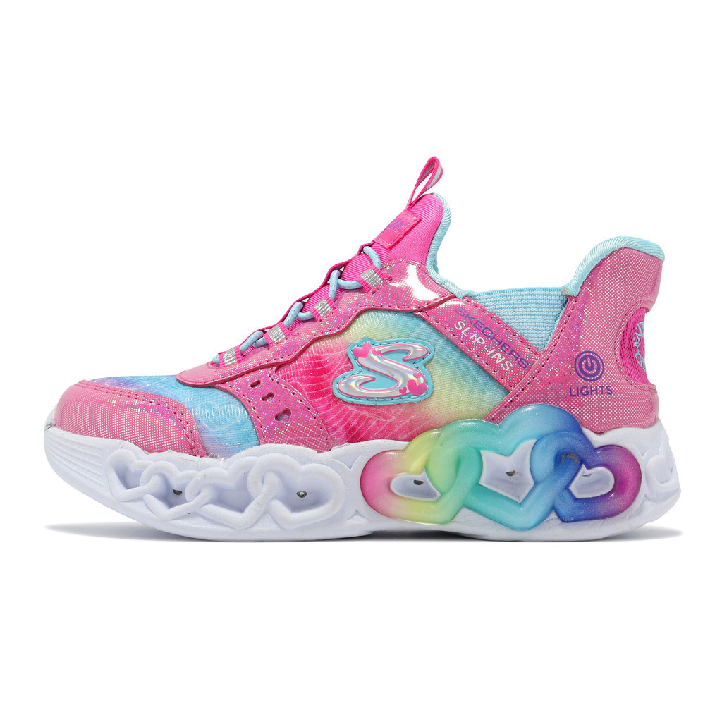 Skechers S Lights-Infinite Heart 粉紅 彩色 燈鞋 發光 童鞋  303755LPKMT