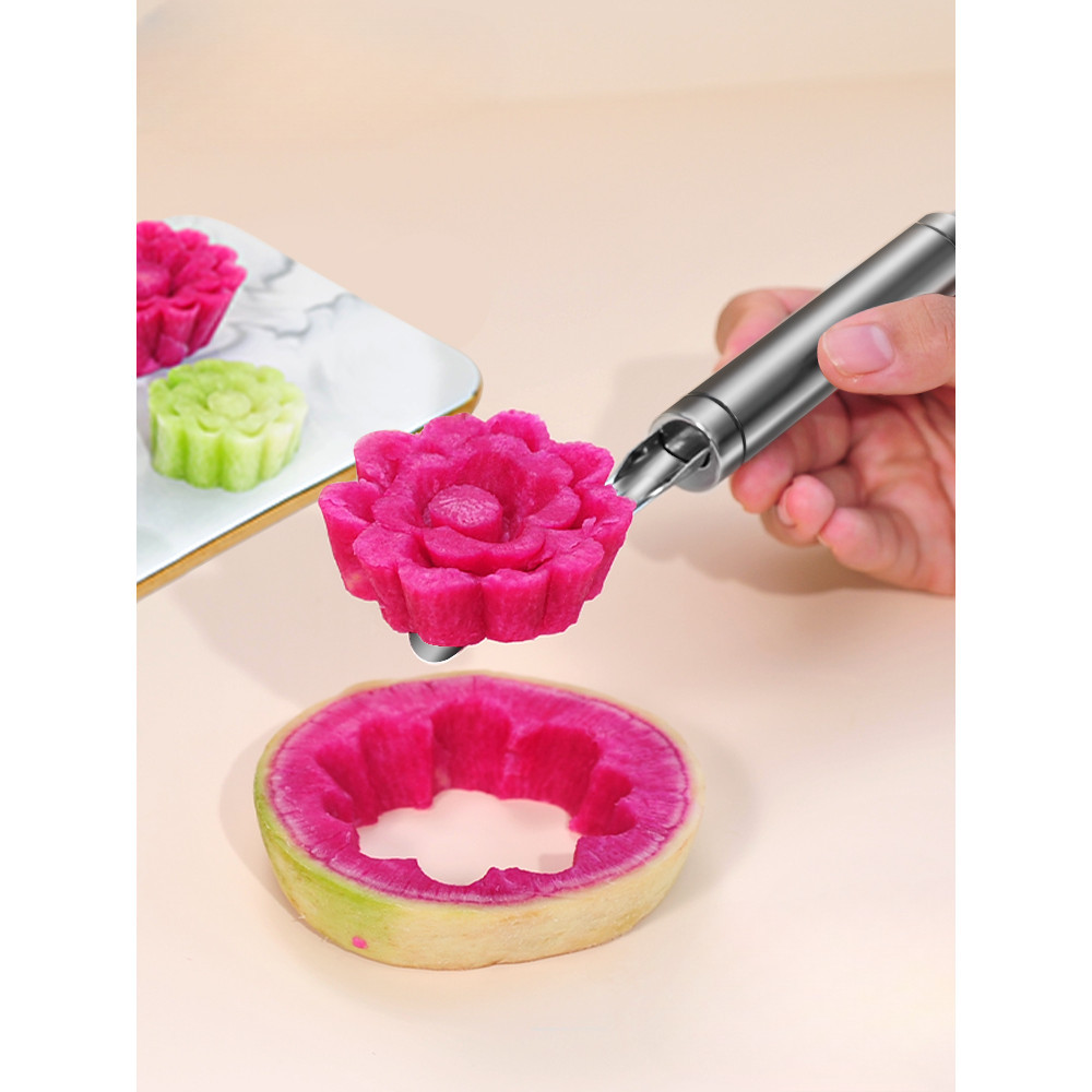 蘿蔔推花刀專用雕刻刀花樣果蔬擺盤造型創意雕花器商用廚師刻花刀