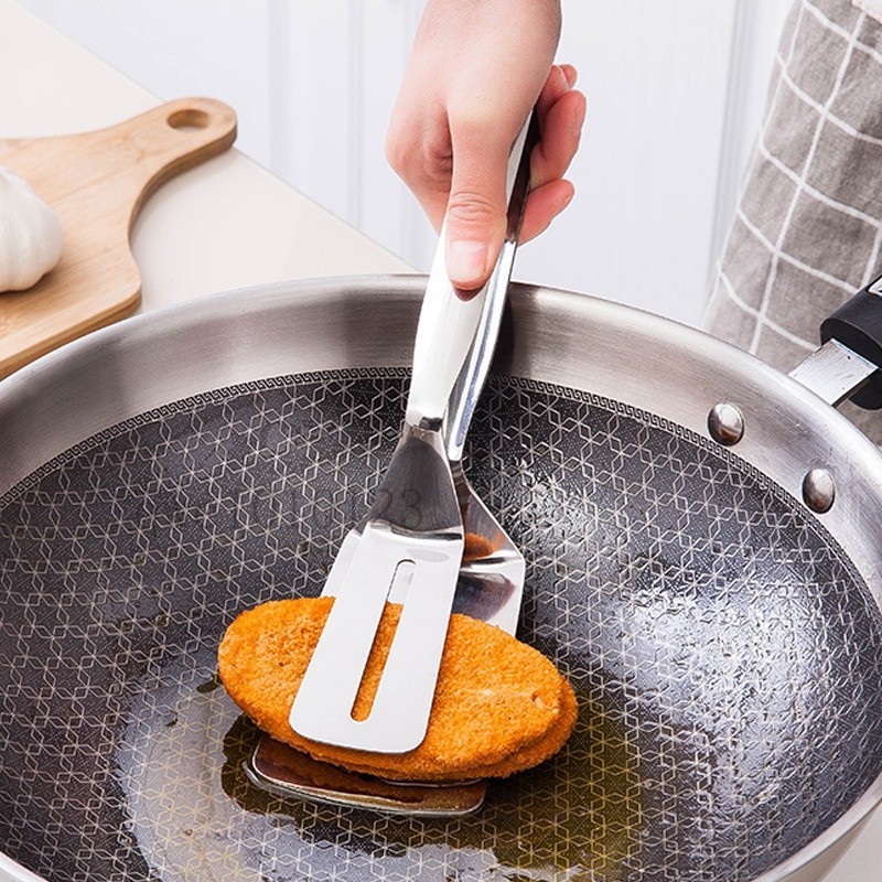 居家創意不鏽鋼燒烤夾 煎魚鏟 創意披薩牛排夾 多功能食品夾 防燙不鏽鋼麵包夾子✔️