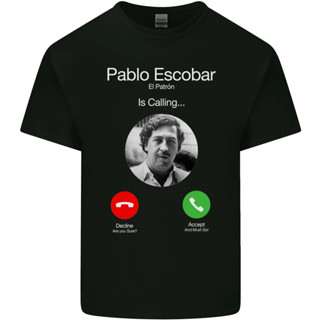 Pablo Escobar El Patron Is Calling 男式棉質 T 恤 T 恤上衣