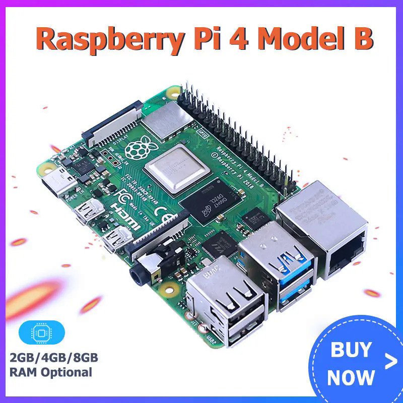 原裝Raspberry Pi 4型號B 4b 8GB/4GB/2GB RAM BCM2711四核Cortex-A72臂支