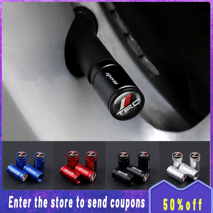 Xpscod 4 件適用於豐田汽車輪胎氣門嘴蓋罩防盜防漏輪胎氣門嘴蓋汽車配件 Vios Fortuner Innova