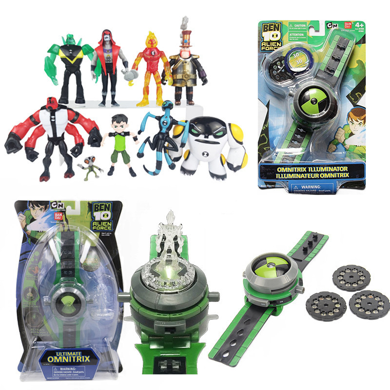 Ben 10 手錶 ULtimate Omnitrix 投影儀手錶豪華外星人系列蜘蛛俠大腦風暴 Ben 10 可動人偶模