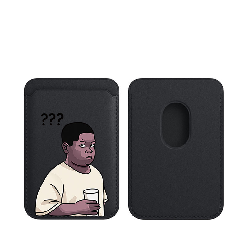 Magsafe 磁吸 卡包 卡套 皮革卡套 適用於iphone15pro皮革卡套式卡通14promax真皮質錢包配件mi