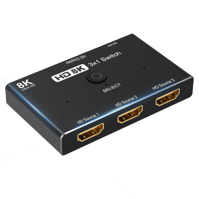 HDMI2.1 8K切換器3x1 HDMI3進1出分配器 8K/60Hz筆電轉接電視投影儀