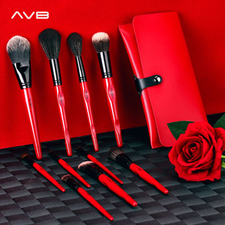 新品#AVB玫瑰係列專業化妝刷10支套裝柔軟毛正品眼影刷子美妝工具清倉2wu
